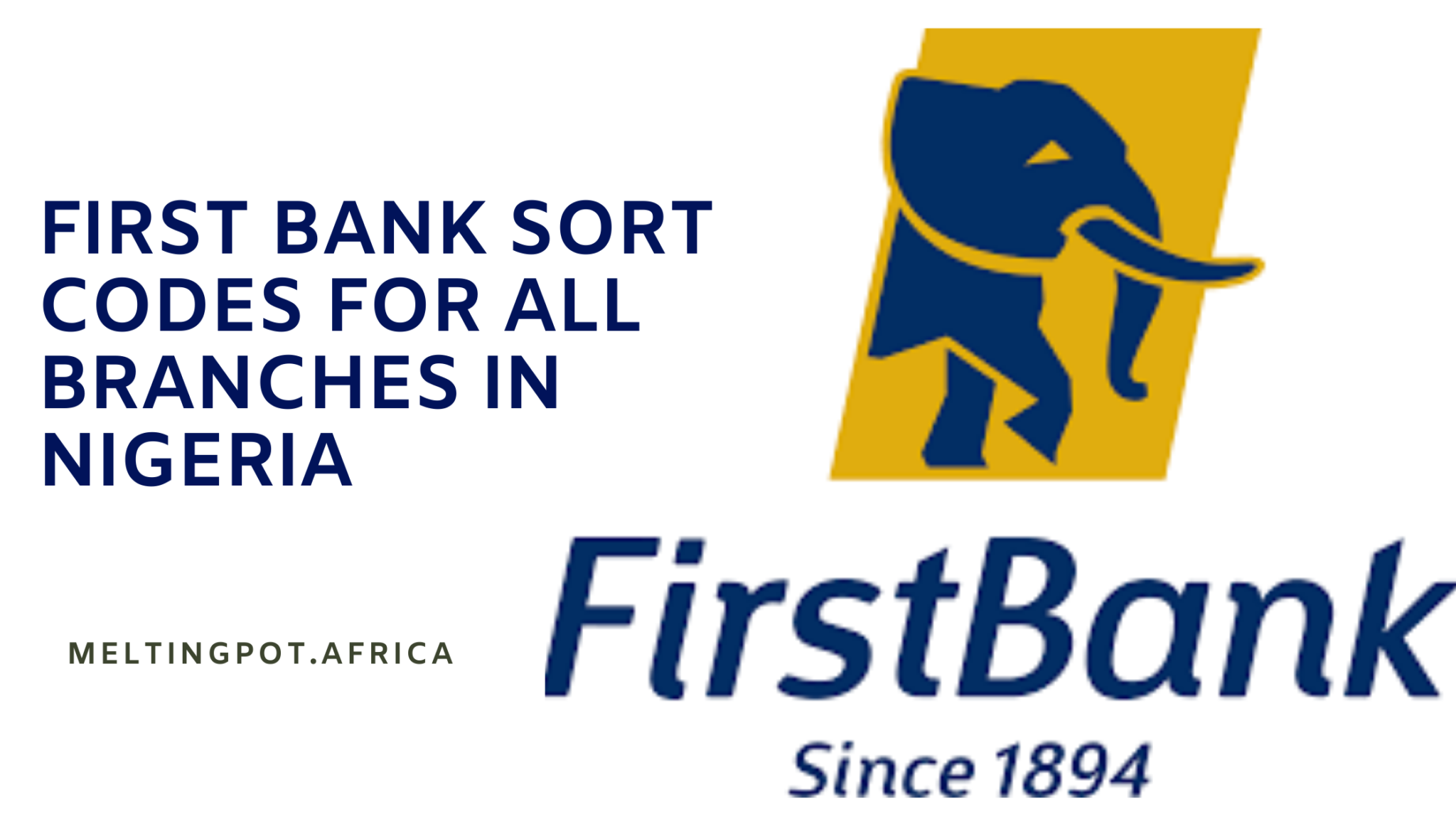 First Bank Sort Code